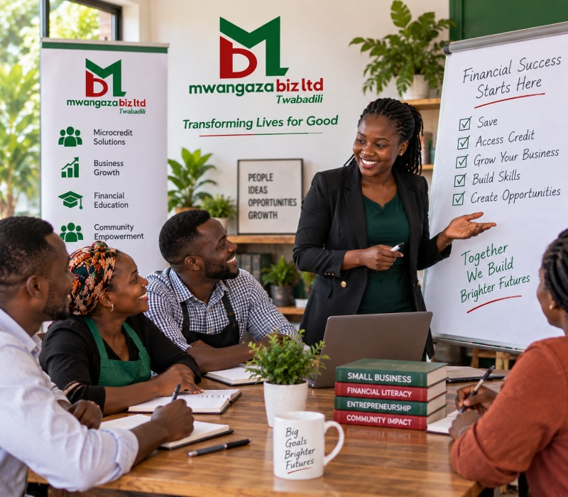 Mwangazabiz team working with MSMEs